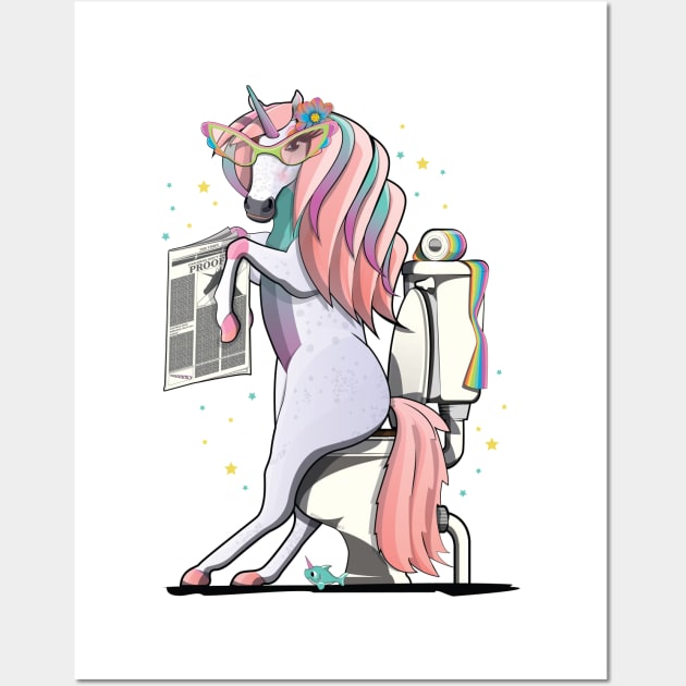 Unicorn on the Toilet Wall Art by InTheWashroom